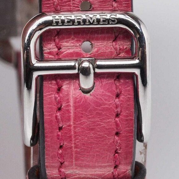 Hermes Pink Alligator and Stainless Steel Chaine d'Ancre Cape Cod Swiss - Picture 7 of 11